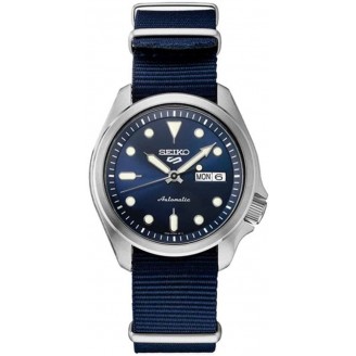 Sports 24-Jewel Stainless Steel Watch Blue Nylon Strap SRPE63K1